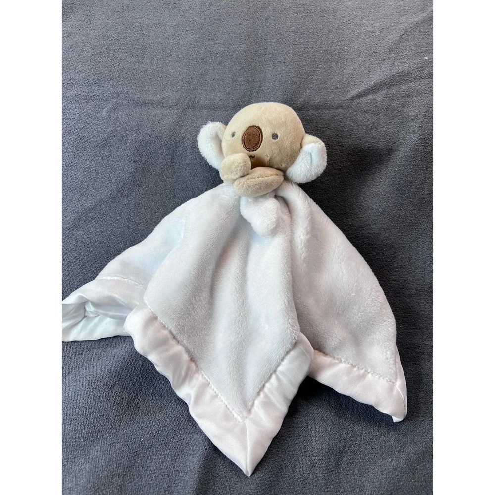 Carters Just One You Koala‎ Bear Security Blanket Lovey White Satin Trim Plush